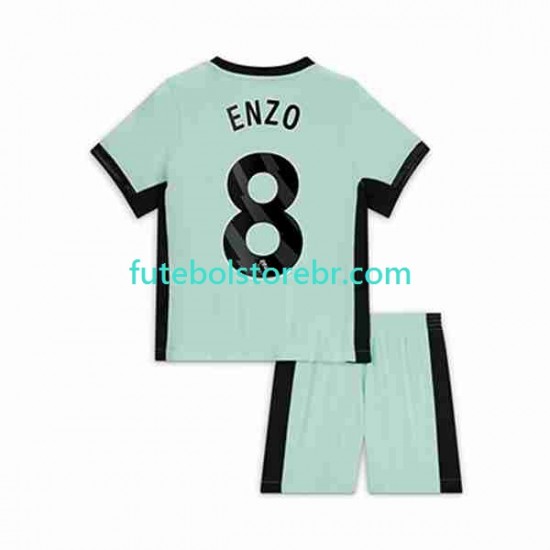 Camisa Chelsea Enzo Fernandez 8 III 2023-2024 manga curta pro Juvenil