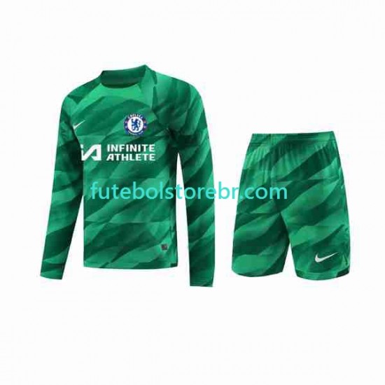 Camisa Goleiro Chelsea III 2023-2024 manga longa pro Juvenil