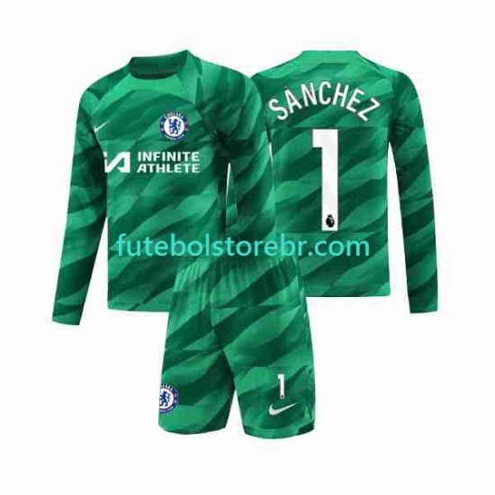 Camisa Goleiro Chelsea Robert Sanchez 1 III 2023-2024 manga longa pro Juvenil