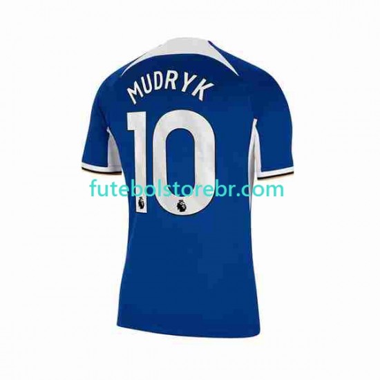 Camisa Chelsea Mykhaylo Mudryk 10 I 2023-2024 manga curta pro Masculina