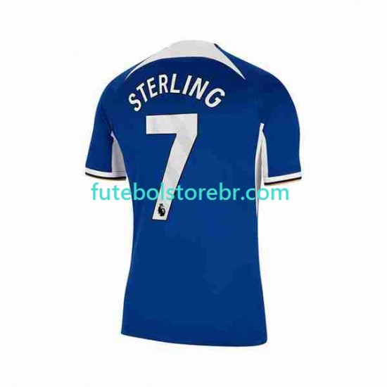 Camisa Chelsea Raheem Sterling 7 I 2023-2024 manga curta pro Masculina