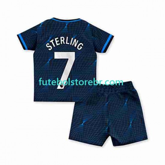 Camisa Chelsea Raheem Sterling 7 II 2023-2024 manga curta pro Juvenil