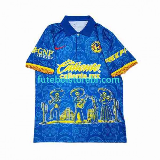 Camisa Club America Day of the Dead I 2023-2024 manga curta pro Masculina