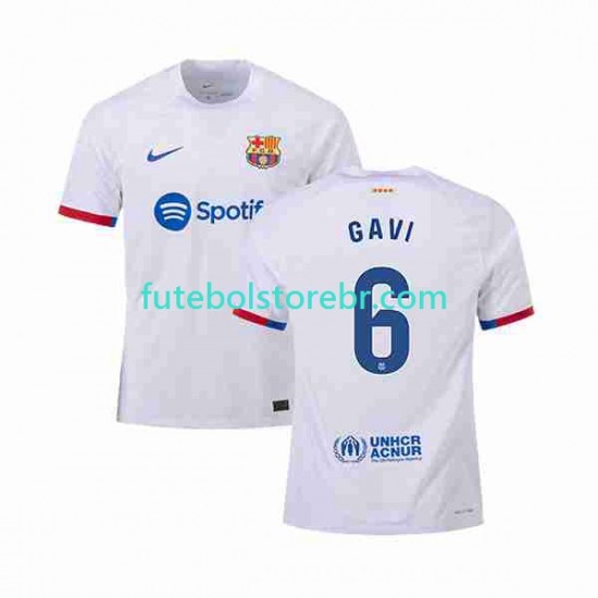 Camisa FC Barcelona GAVI 6 II 2023-2024 manga curta pro Masculina