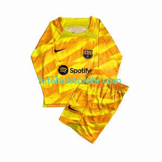 Camisa Goleiro FC Barcelona IIII 2023-2024 manga longa pro Juvenil