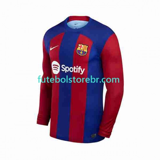 Camisa FC Barcelona I 2023-2024 manga longa pro Masculina