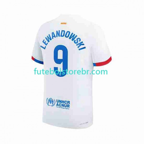 Camisa FC Barcelona LEWANDOWSKI 9 II 2023-2024 manga curta pro Masculina