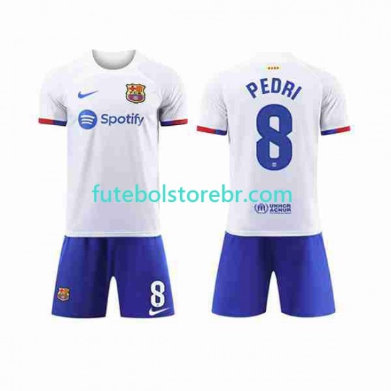 Camisa FC Barcelona Pedri 8 II 2023-2024 manga curta pro Juvenil