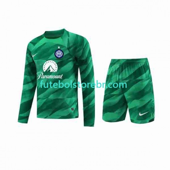 Camisa Goleiro Internazionale II 2023-2024 manga longa pro Juvenil