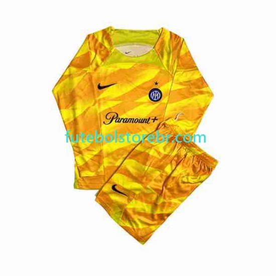 Camisa Goleiro Internazionale I 2023-2024 manga longa pro Juvenil