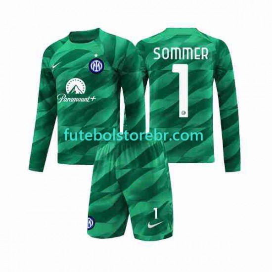 Camisa Goleiro Internazionale Sommer 1 II 2023-2024 manga longa pro Juvenil