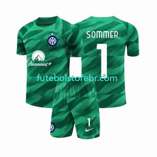 Camisa Goleiro Internazionale Sommer 1 II 2023-2024 manga curta pro Juvenil