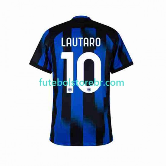 Camisa Internazionale Lautaro Martinez 10 I 2023-2024 manga curta pro Masculina