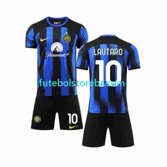 Camisa Internazionale Lautaro Martinez 10 I 2023-2024 manga curta pro Juvenil