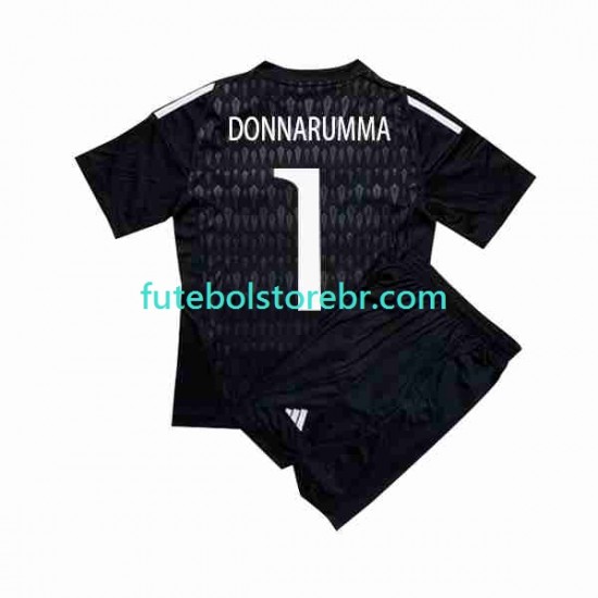 Camisa Goleiro Itália Donnarumma 1 II 2023 manga curta pro Juvenil