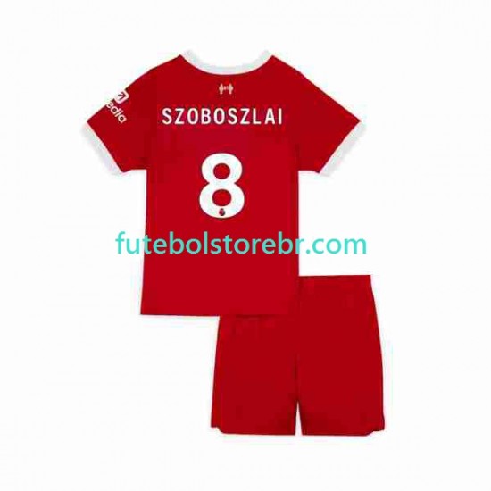 Camisa Liverpool Dominik Szoboszlai 8 I 2023 manga curta pro Juvenil