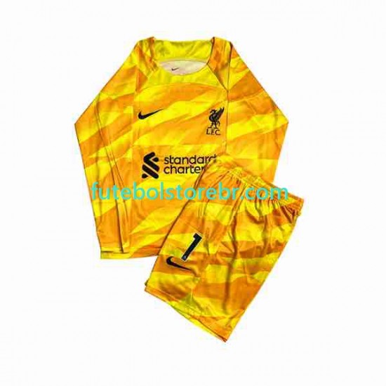 Camisa Goleiro Liverpool A.Becker 1 III 2023-2024 manga longa pro Juvenil