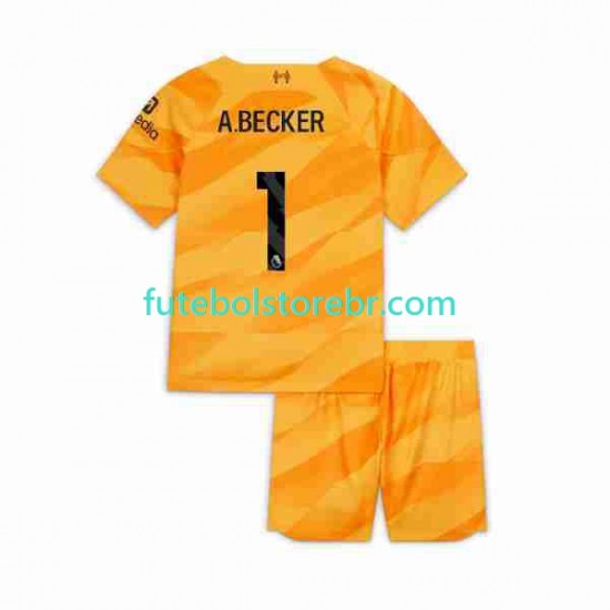 Camisa Goleiro Liverpool A.Becker 1 III 2023-2024 manga curta pro Juvenil