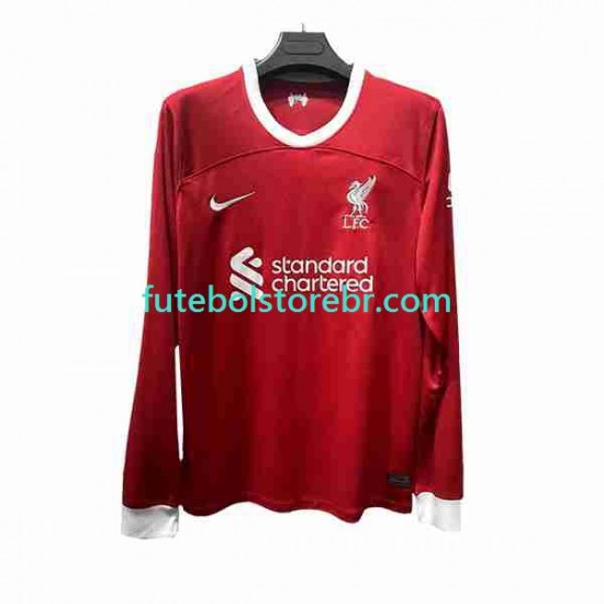 Camisa Liverpool I 2023-2024 manga longa pro Masculina