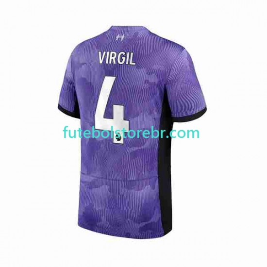 Camisa Liverpool Virgil van Dijk 4 III 2023-2024 manga curta pro Masculina