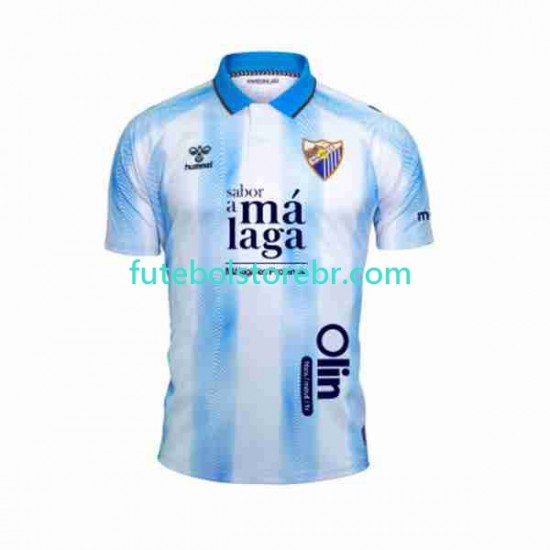 Camisa Malaga CF I 2023-2024 manga curta pro Masculina