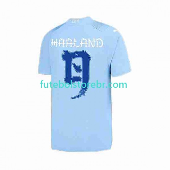 Camisa Manchester City Haaland 9 Special Printing I 2023-2024 manga curta pro Masculina