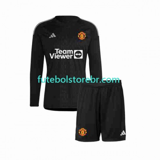 Camisa Goleiro Manchester United III 2023-2024 manga longa pro Juvenil