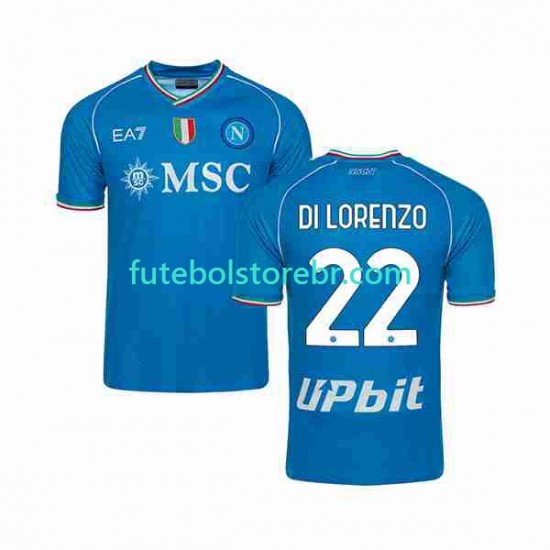 Camisa Napoli DI LORENZO 22 I 2023-2024 manga curta pro Masculina