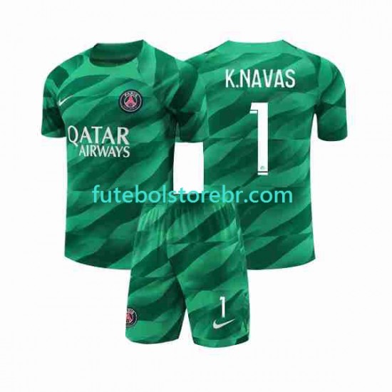 Camisa Goleiro Paris Saint Germain K.NAVAS 1 I 2023-2024 manga curta pro Juvenil