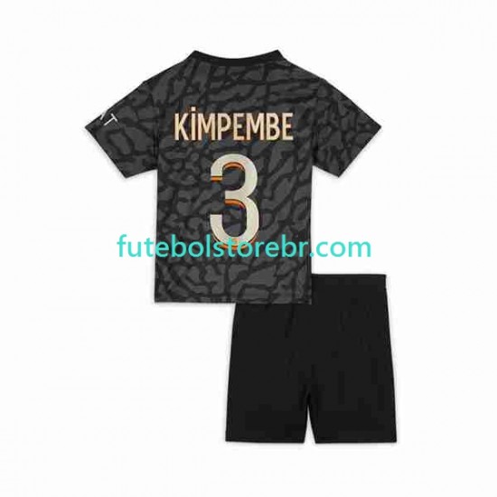 Camisa Paris Saint Germain Kimpembe 3 III 2023-2024 manga curta pro Juvenil