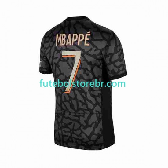 Camisa Paris Saint Germain Mbappé Kylian 7 III 2023-2024 manga curta pro Masculina