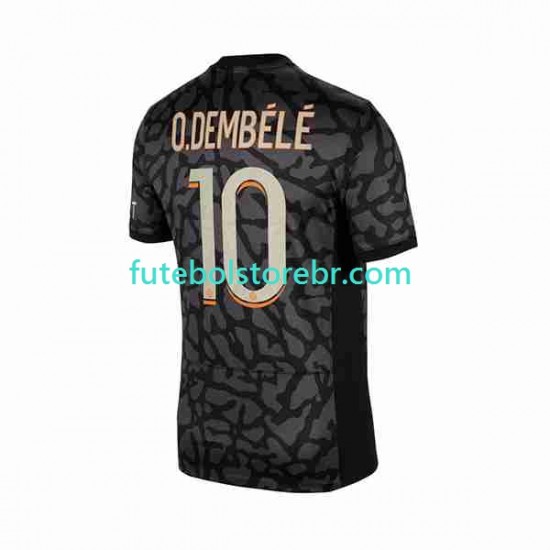 Camisa Paris Saint Germain O.Dembele 10 III 2023-2024 manga curta pro Masculina