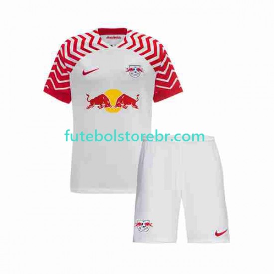 Camisa RB Leipzig I 2023-2024 manga curta pro Juvenil