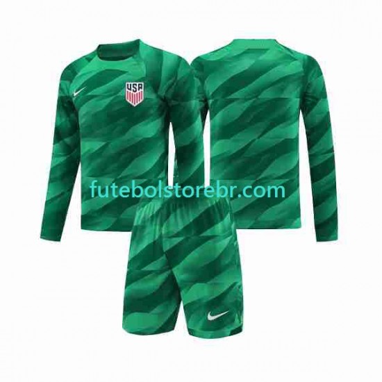 Camisa Goleiro Estados Unidos I 2023-2024 manga longa pro Juvenil