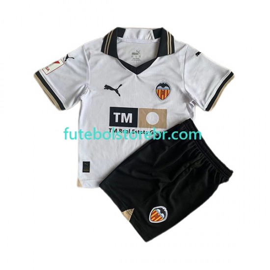Camisa Valencia CF I 2023-2024 manga curta pro Juvenil