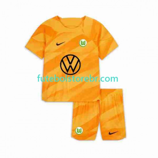 Camisa Goleiro VfL Wolfsburg I 2023-2024 manga curta pro Juvenil