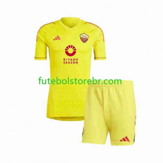 Camisa Goleiro AS Roma I 2023-2024 manga curta pro Juvenil