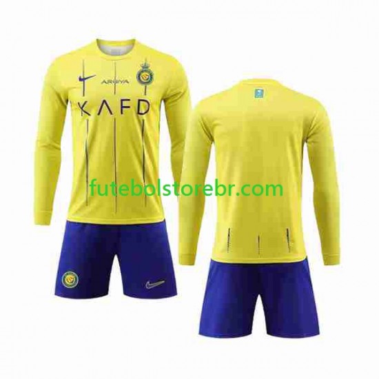 Camisa Al-Nassr I 2023-2024 manga longa pro Juvenil