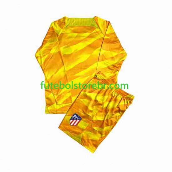 Camisa Goleiro Atlético de Madrid Laranja 2023-2024 manga longa pro Juvenil