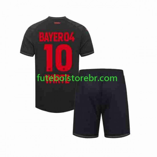 Camisa Bayer Leverkusen Florian Wirtz 10 I 2023-2024 manga curta pro Juvenil