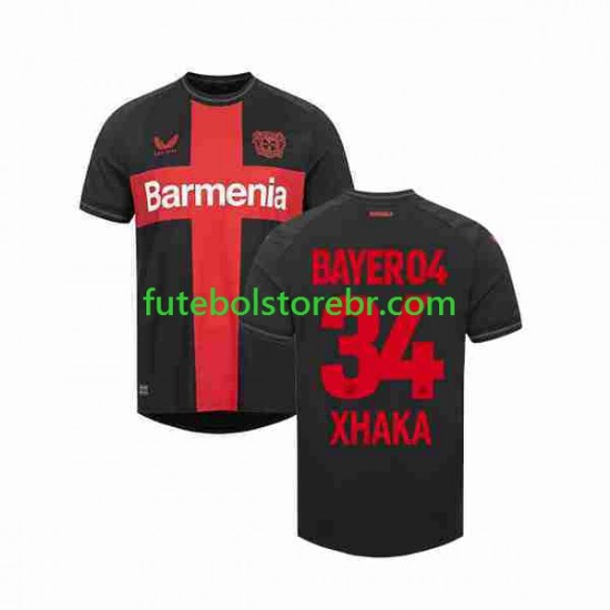 Camisa Bayer Leverkusen Granit Xhaka 34 I 2023-2024 manga curta pro Masculina