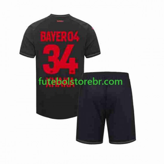 Camisa Bayer Leverkusen Granit Xhaka 34 I 2023-2024 manga curta pro Juvenil