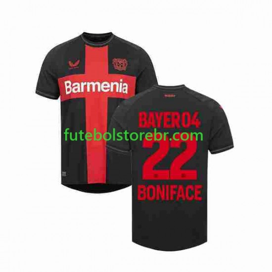 Camisa Bayer Leverkusen Victor Boniface 22 I 2023-2024 manga curta pro Masculina