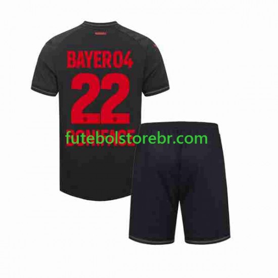 Camisa Bayer Leverkusen Victor Boniface 22 I 2023-2024 manga curta pro Juvenil