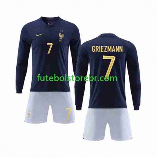 Camisa França Griezmann 7 I Copa Do Mundo 2022 manga longa pro Juvenil