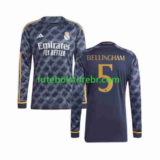 Camisa Real Madrid Jude Bellingham 5 II 2023-2024 manga longa pro Masculina