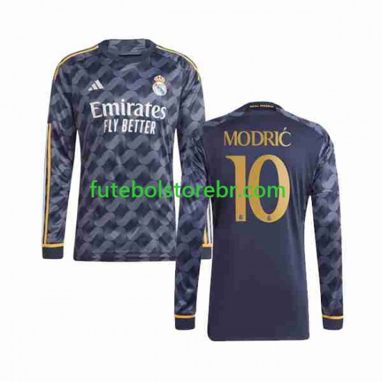 Camisa Real Madrid Modrić Luka 10 II 2023-2024 manga longa pro Masculina