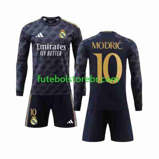 Camisa Real Madrid Modrić Luka 10 II 2023-2024 manga longa pro Juvenil