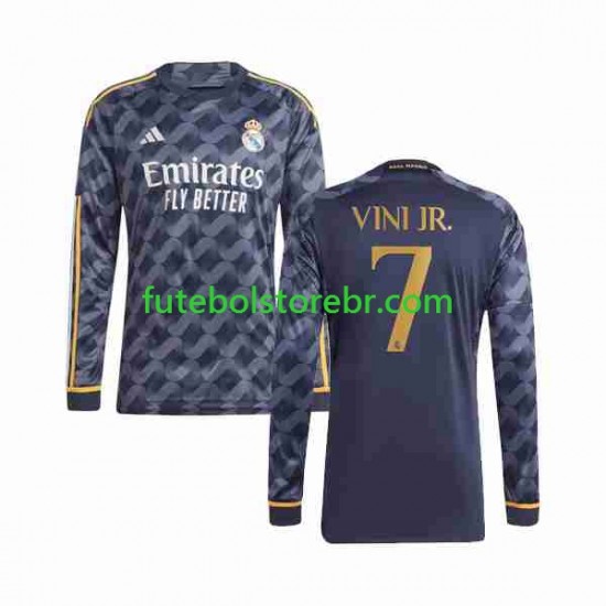 Camisa Real Madrid Vini Jr 7 II 2023-2024 manga longa pro Masculina