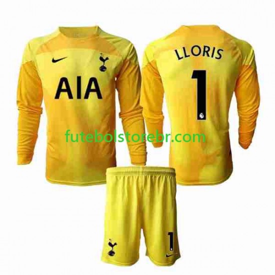 Camisa Goleiro Tottenham Hotspur Hugo Lloris 1 I 2022-2023 manga longa pro Juvenil